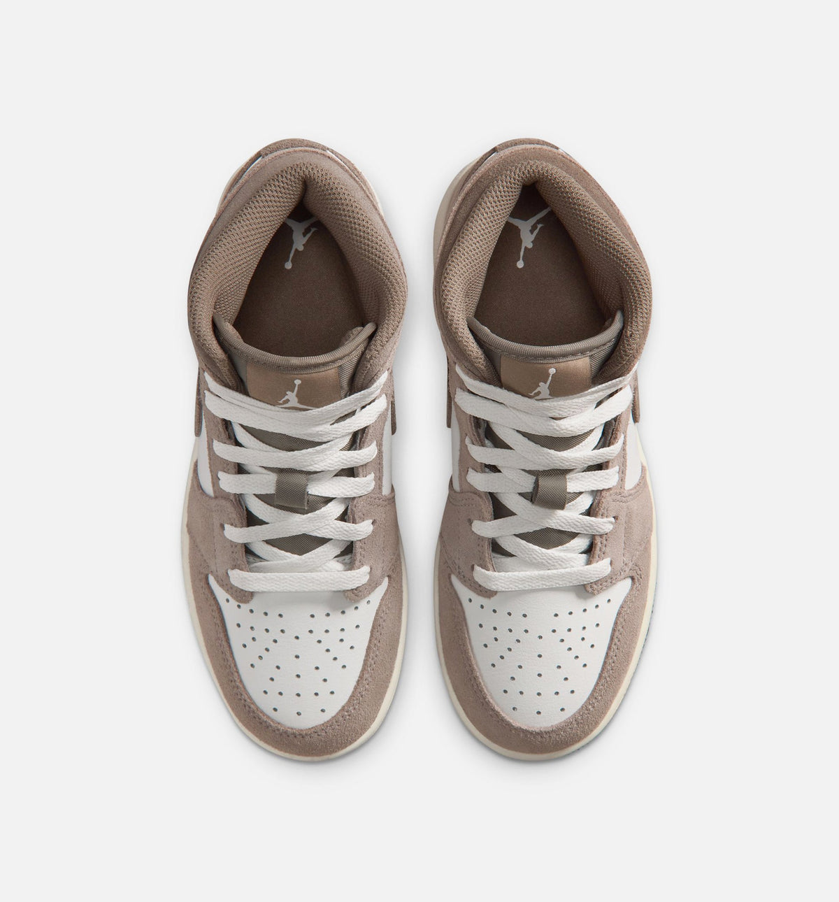 Air Jordan 1 Mid Grade School Lifestyle Shoe - Enigma Stone/Olive Grey/Summit White