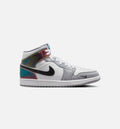 Air Jordan 1 Mid SE Men's Lifestyle Shoe - Black/White/Wolf Grey