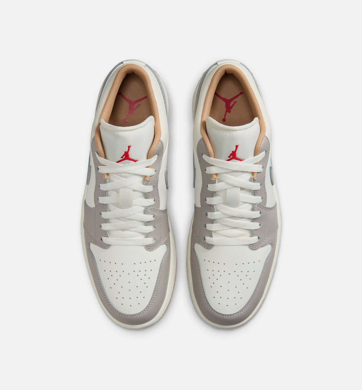 Air Jordan 1 Low Men's Sneakers - Sail / Fire Red / College Grey / Straw